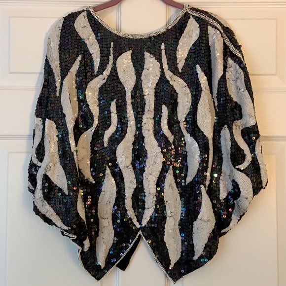 Vintage st. Honore sequin evening top size S/M - Picture 7 of 7